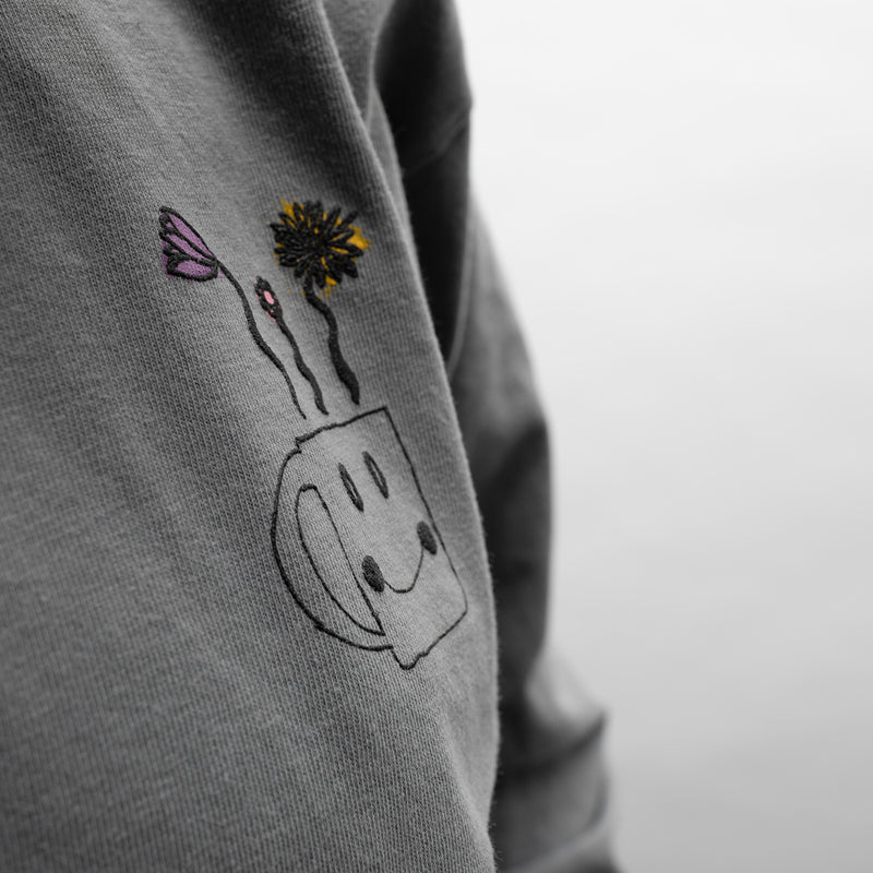 smiling cup of flowers' long sleeve